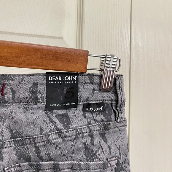 Dear John Women's NWT Gray Snake Print Giselle High Waisted Skinny Jeans Size 25 - Picture 5 of 9